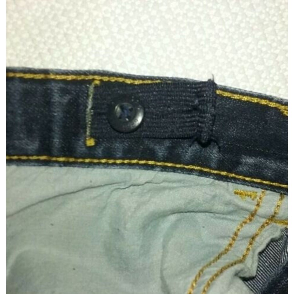The Children's Place Dark Blue Denim Jeans with Yellow Stitching - Picture 7 of 9